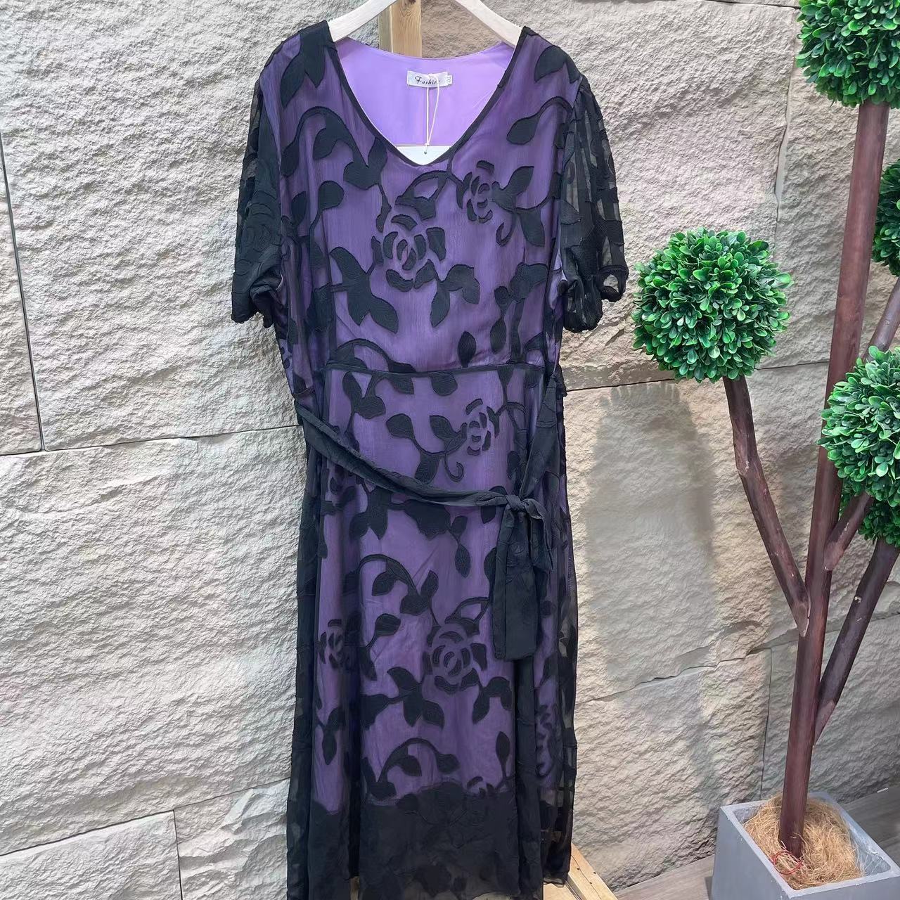 6023新款夏季休闲优雅气质减龄连衣裙QZ