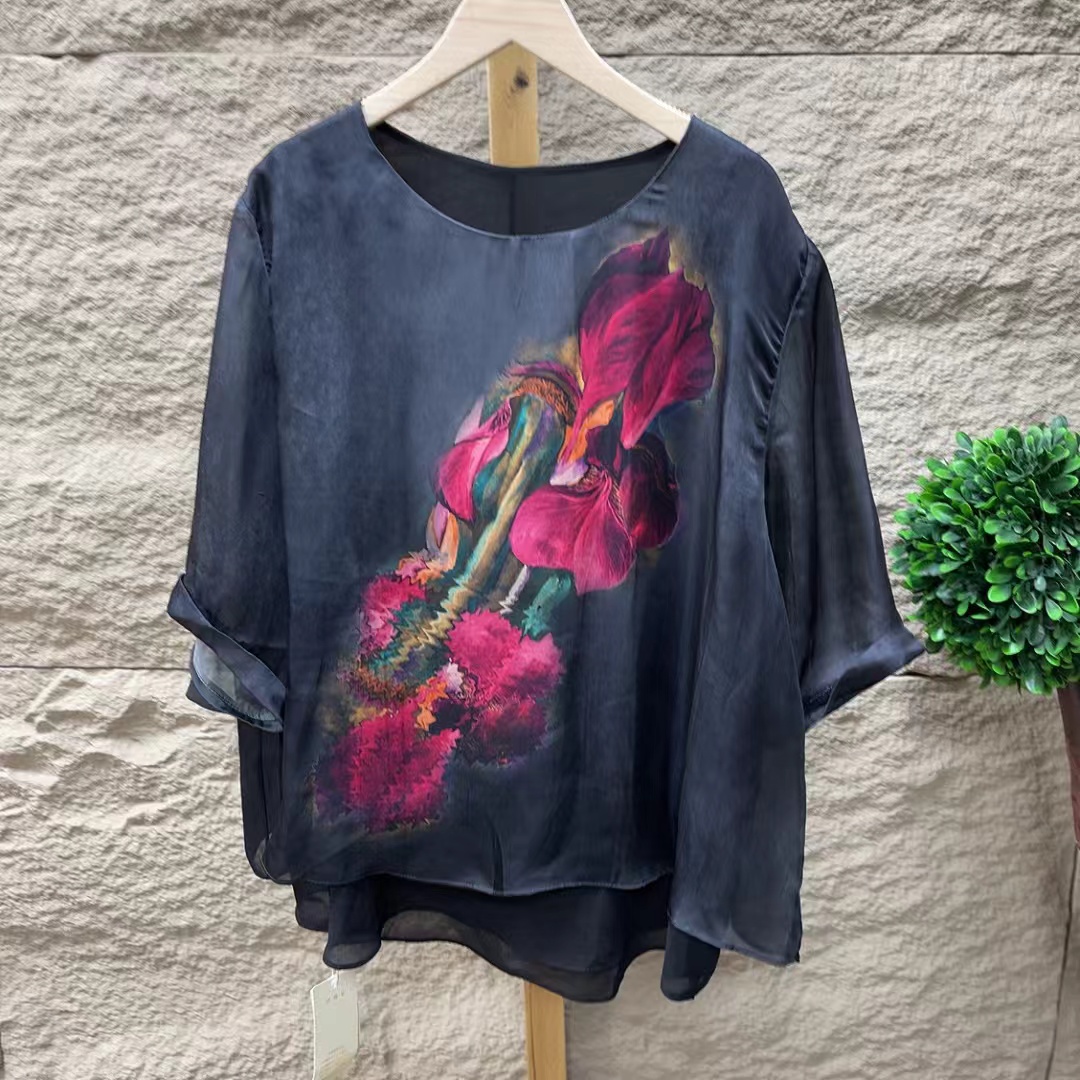 6698新款秋季复古民族风气质优雅小衫QZ