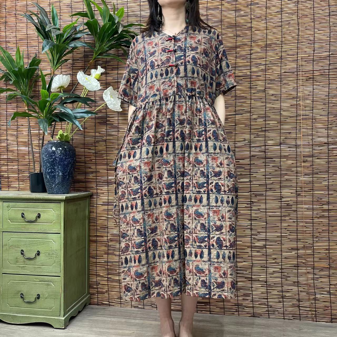 1095新款春夏洋气显瘦减龄遮肉连衣裙碎花裙QZ