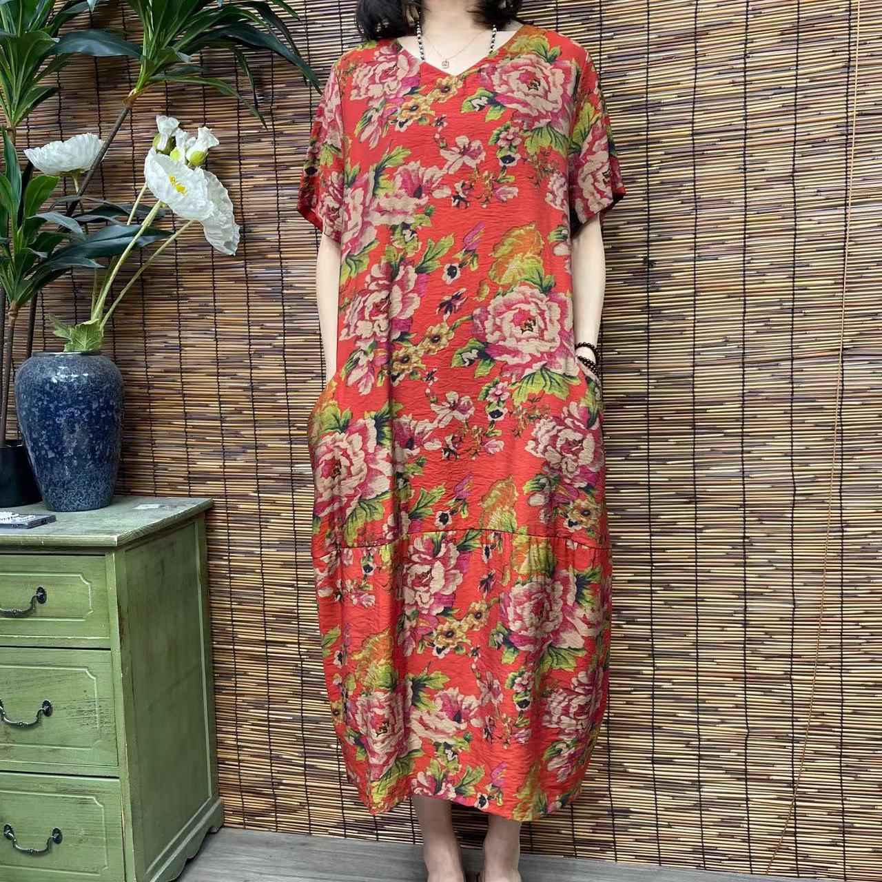 3176新款春夏遮肉显瘦洋气减龄连衣裙QZ