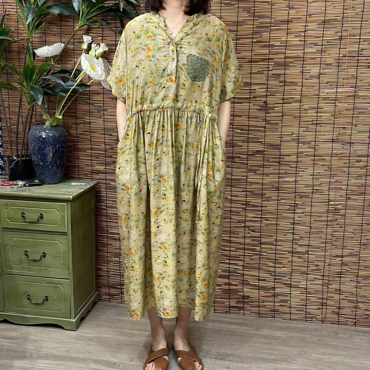 2108新款春夏气质优雅减龄显瘦连衣裙QZ