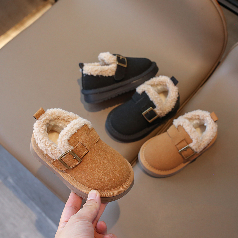 韩版宝宝鞋加厚雪地棉2025冬季儿童厚底防滑保暖豆豆鞋男女童棉鞋