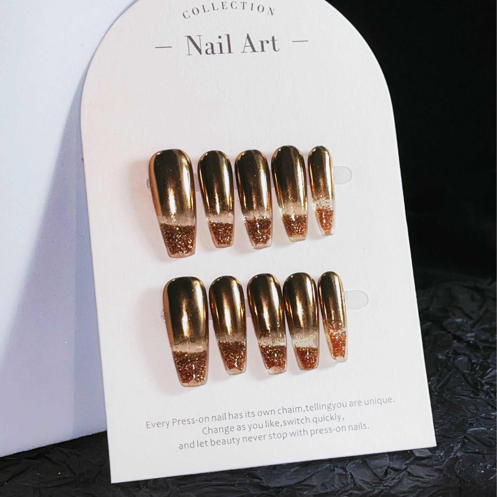 【纯色】极简风单色十指流沙手工流麻高级美甲穿戴甲穿戴甲纯色