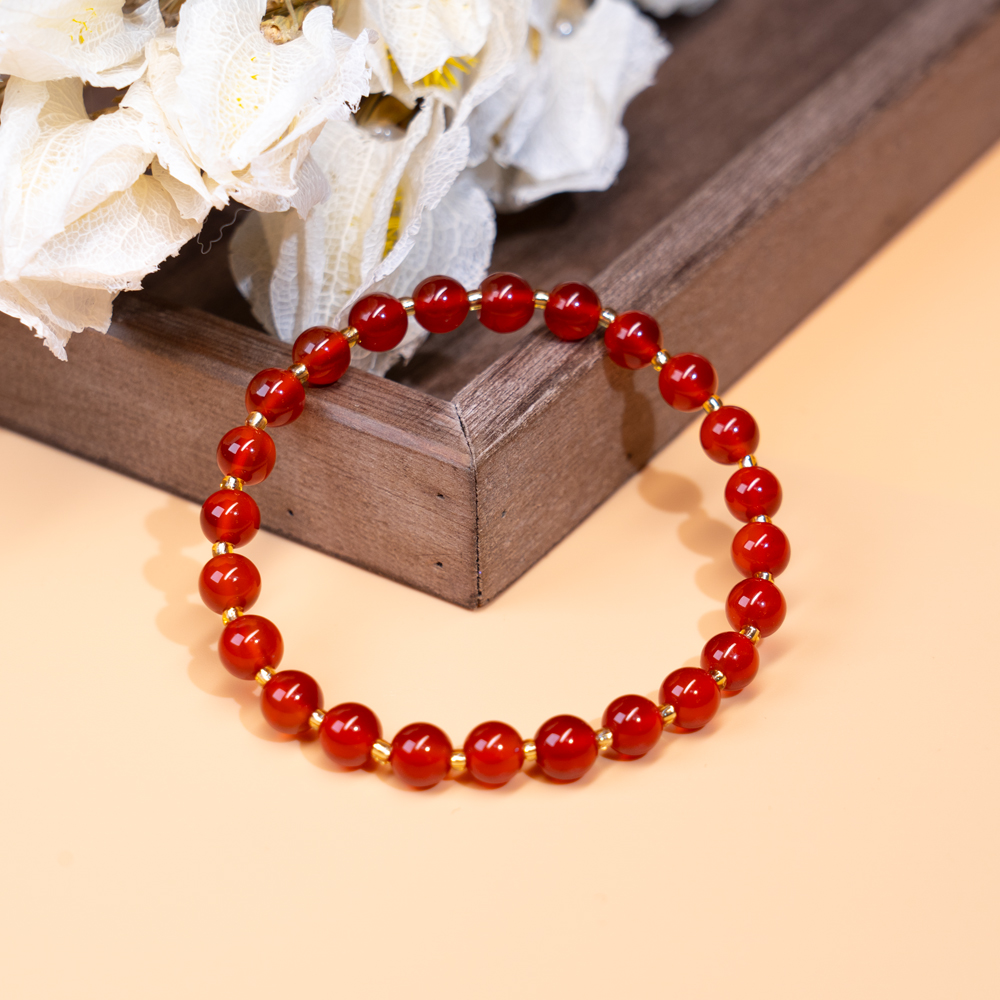 天然红玛瑙手串