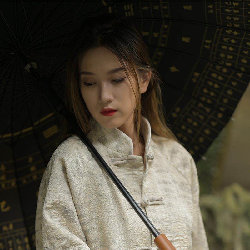 三省六部【白素贞】秋季新款中国风蛇纹提花新中式插肩袖手工唐装