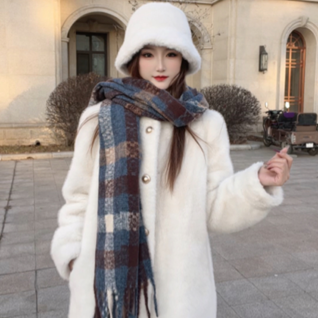 【WY·Fur】2024年冬季新款百搭时尚气质洋气女士慵懒风长款毛毛外套