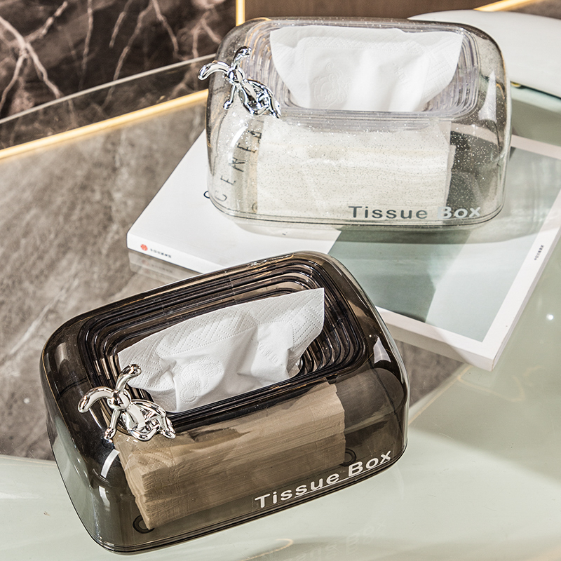 客厅轻奢纸巾盒家用桌面高端塑料茶几下沉式多功能卫生间抽纸盒