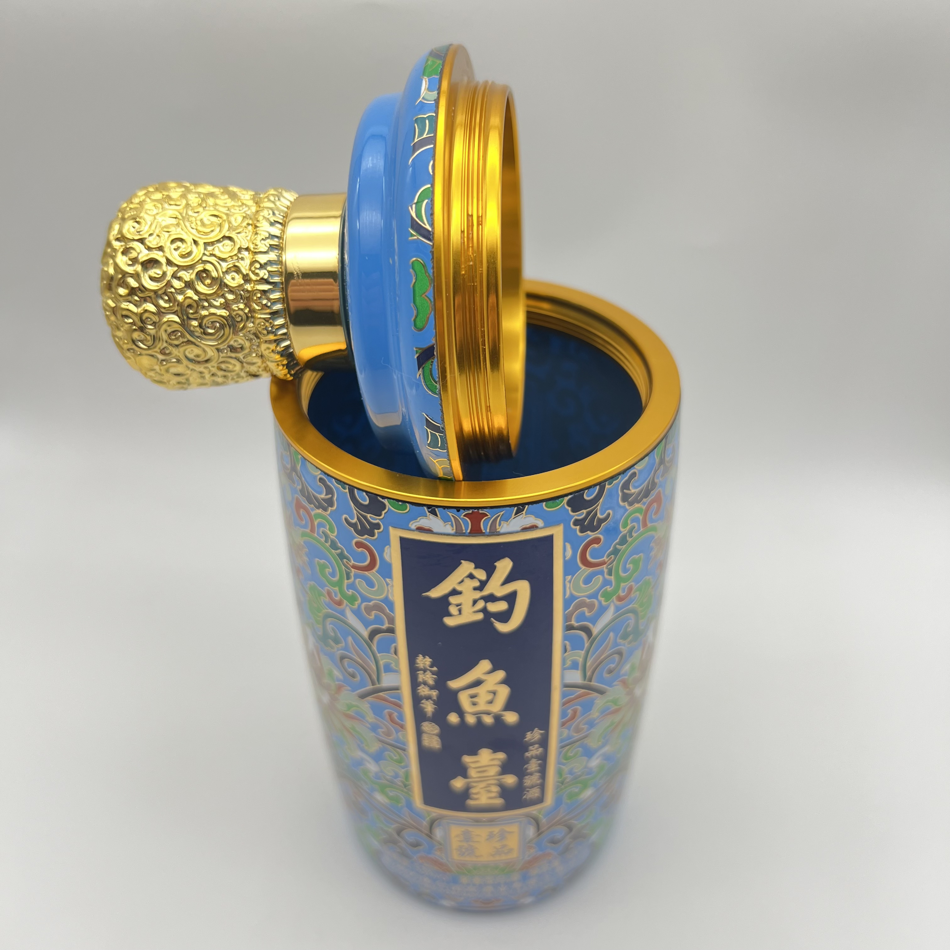 钓渔台珍品一号珐琅彩空瓶创意一体成型家用瓶罐茶叶罐厨房储物