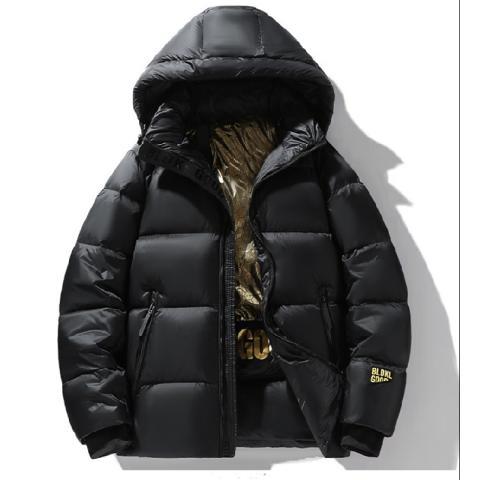 雪中飞黑金男士羽绒服冬季短款休闲男百搭连帽上衣时尚加厚保暖大