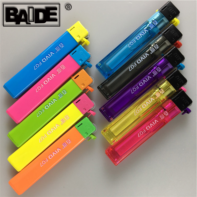 百得一次性砂轮打火机细长火石滑轮创意个性高端广告定制印字LOGO