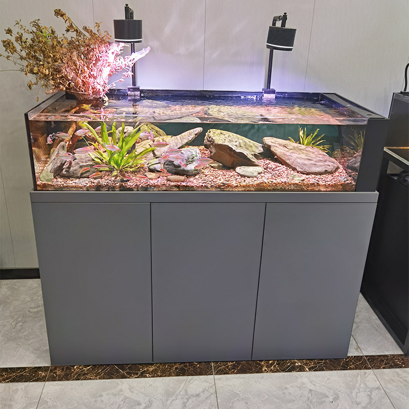 江彩鱼缸水族箱底滤客厅超白玻璃兰寿溪流缸包背侧溢流生态海缸