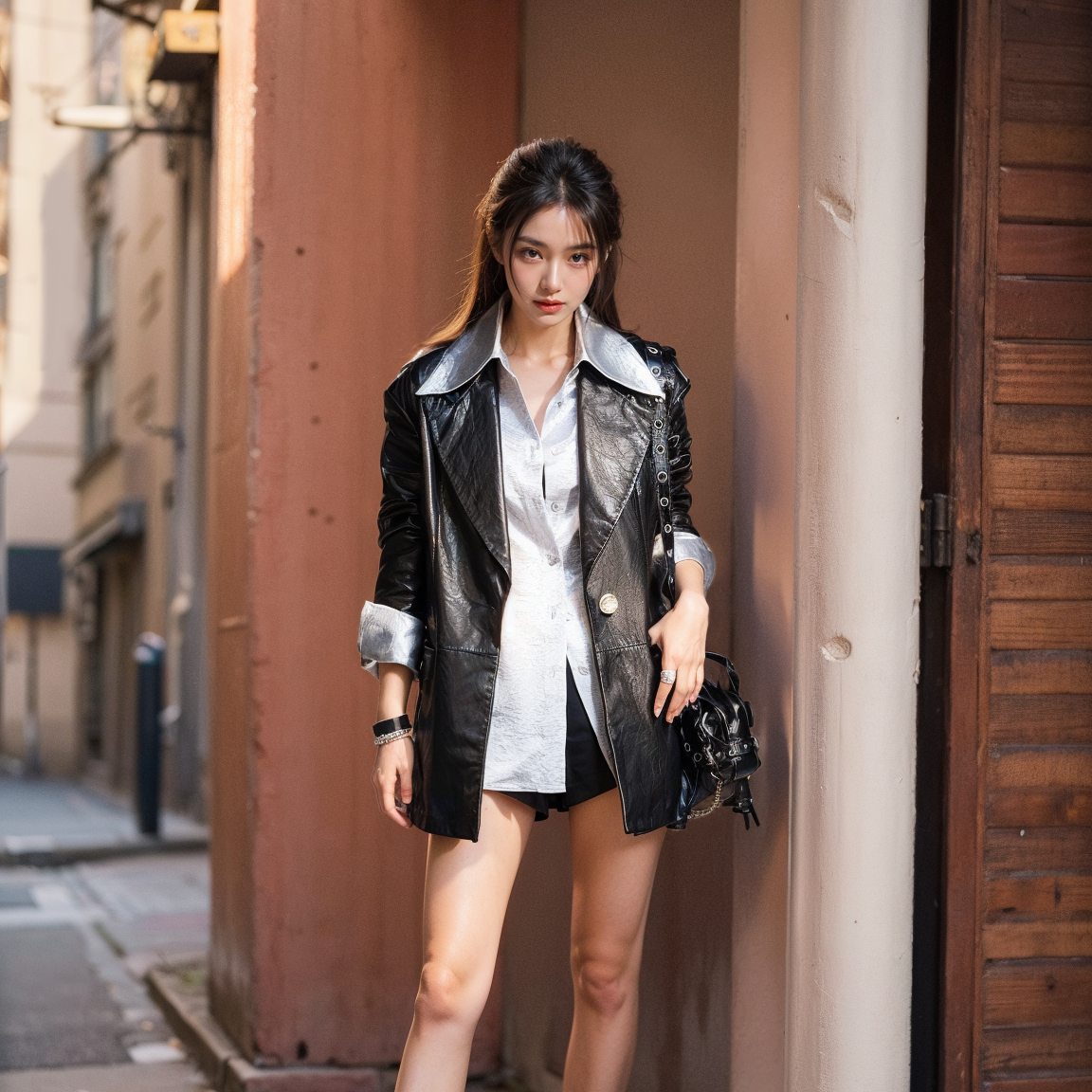 【B99官方旗舰店】女装设计师款重工时尚外套DJWCA35844-A