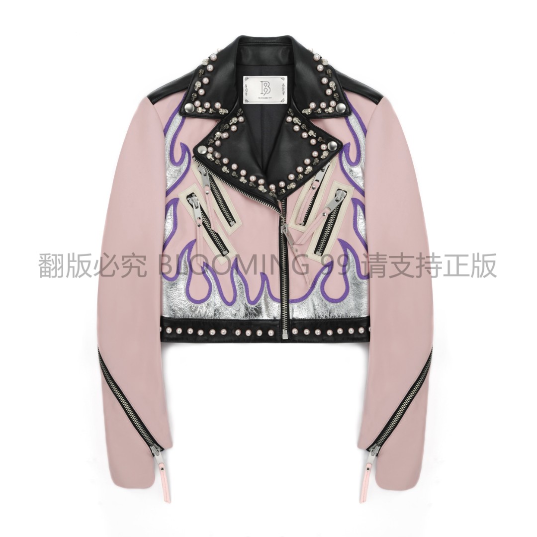 【B99官方旗舰店】女士轻奢重工时尚短款气质修身长袖18FGW205-D