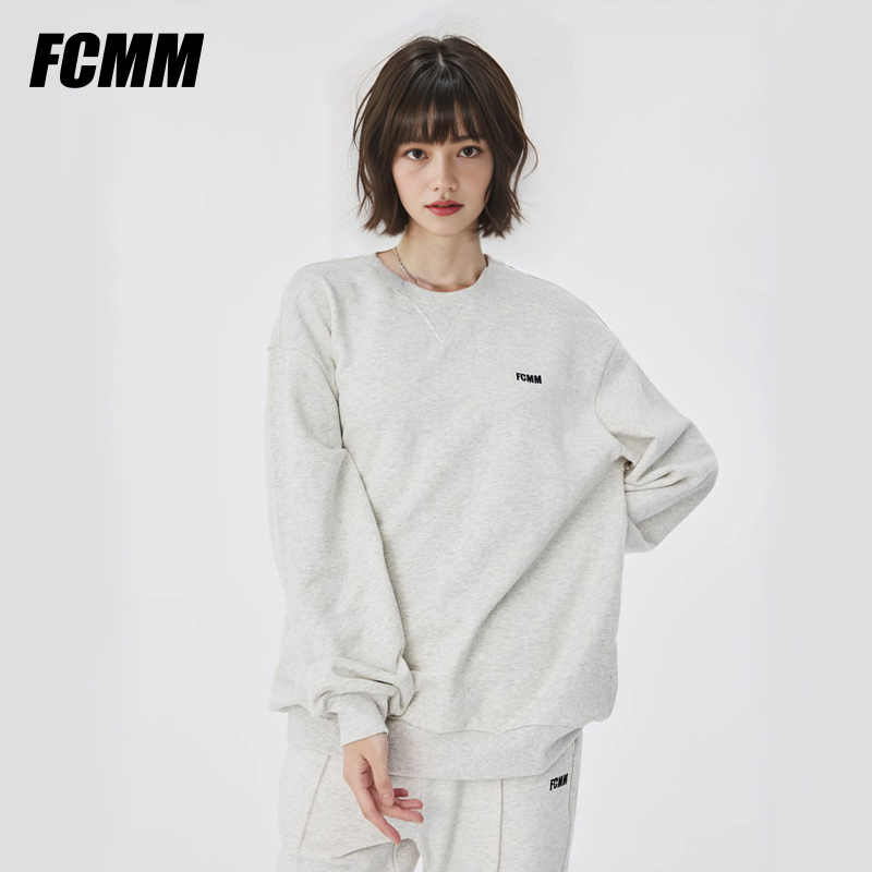 FCMM秋冬圆领情侣款ins卫衣时尚薄款春季新品宽松简约潮牌上衣zb