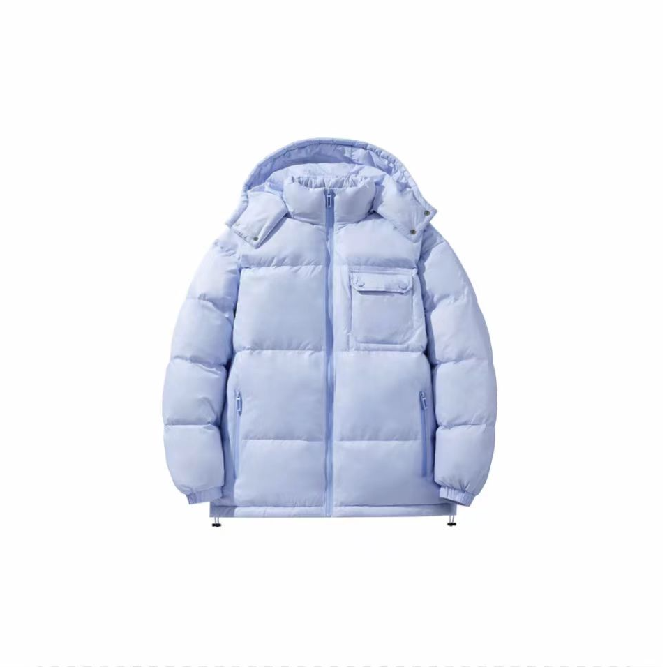 纯色免洗防泼水加厚防风保暖可拆卸帽棉服男女同款633225591款