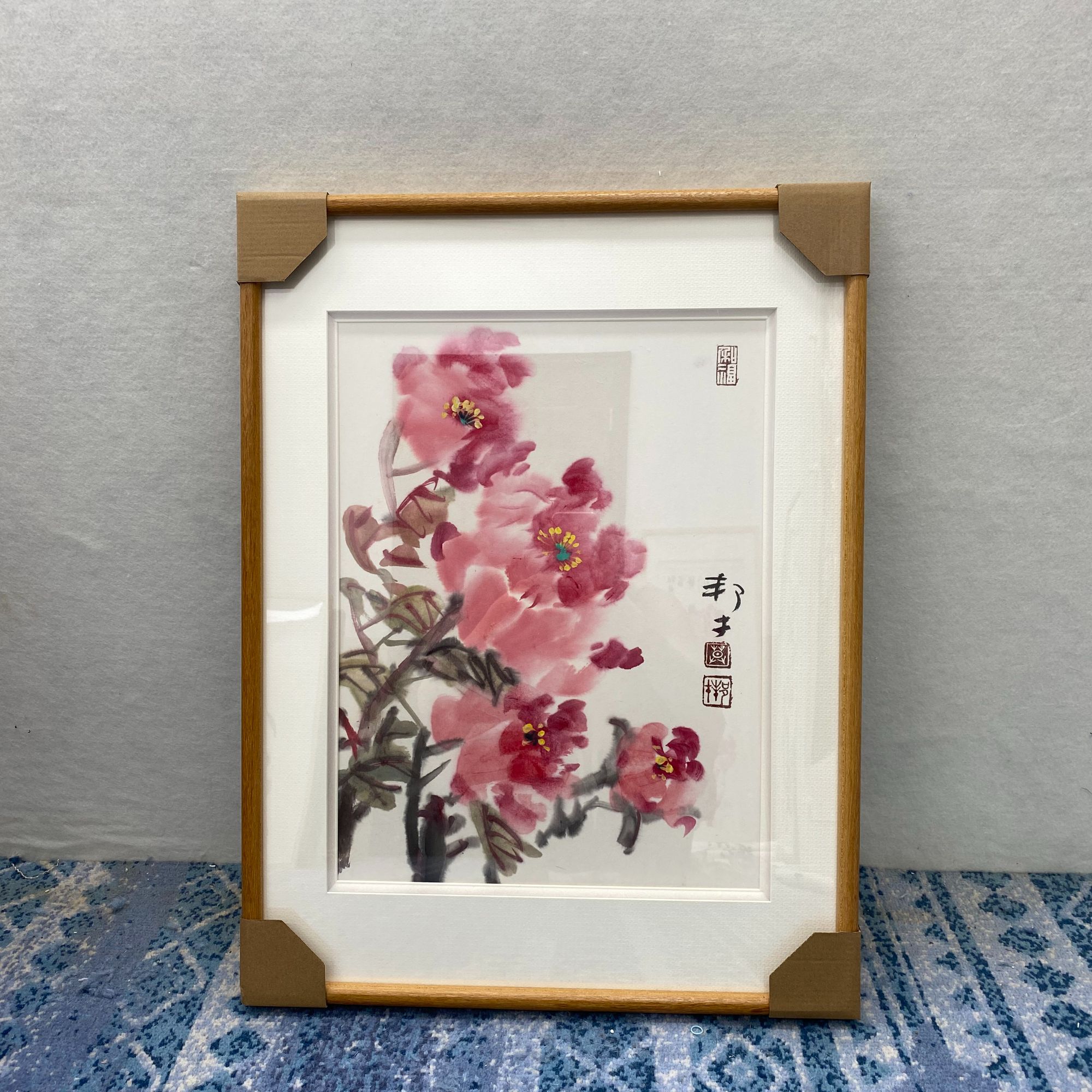 20（带框）莫邦才老师精品花鸟作品宠粉/尺寸48*63/实木画框