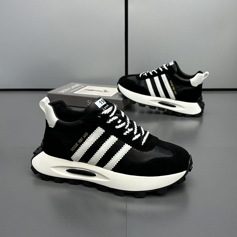 2023男士时尚百搭休闲舒适潮流老爹鞋软底加绒男鞋厚底耐磨阿甘鞋