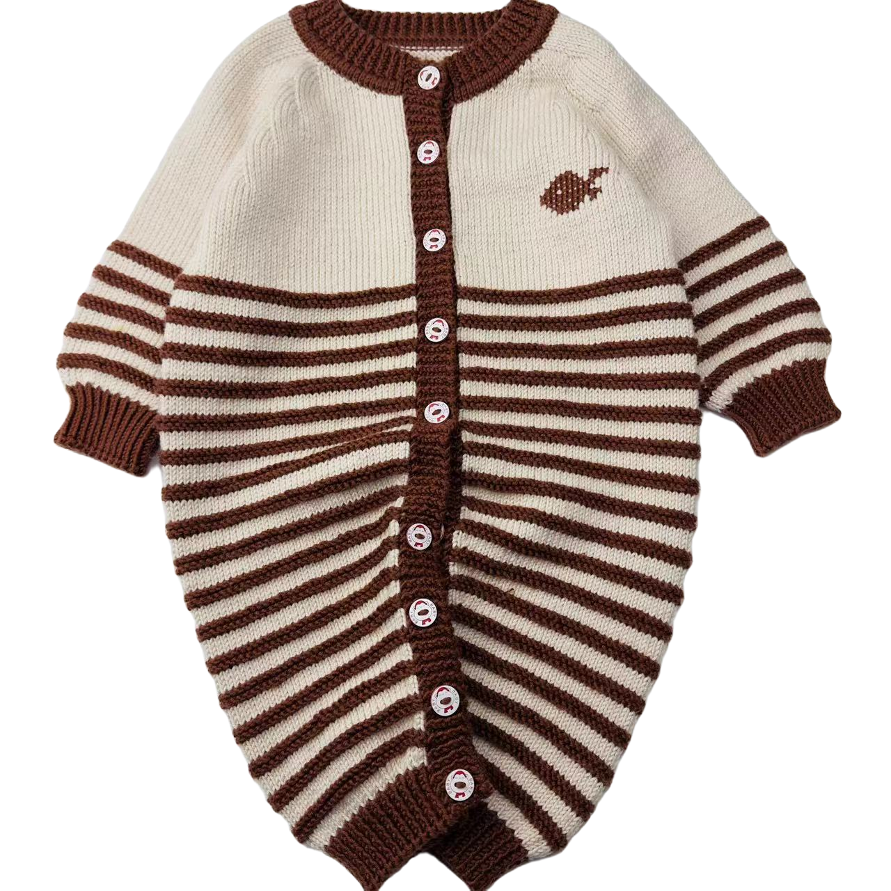 026爬爬服连体毛衣线婴幼儿毛衣线裤材料包视频教程（非成品）编织