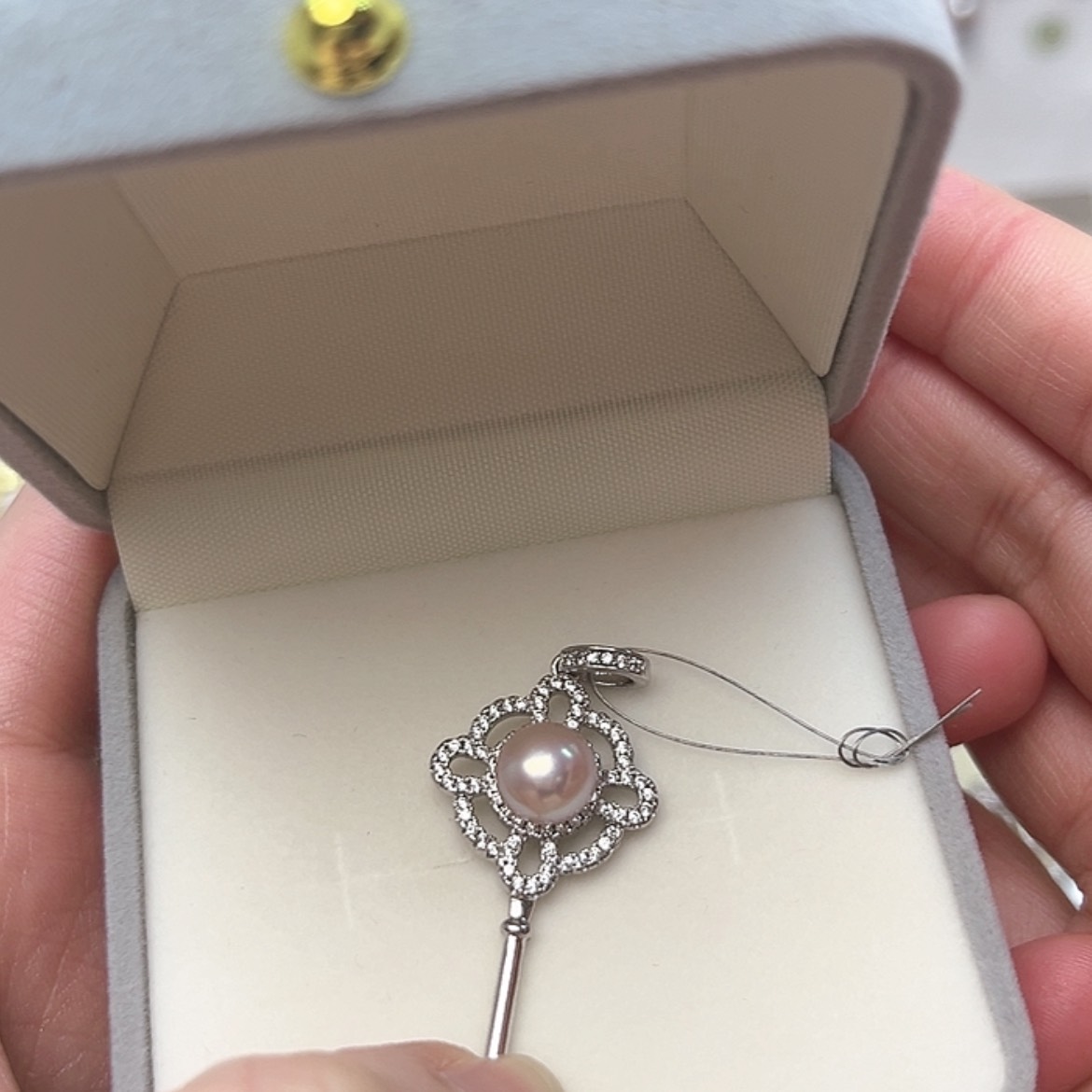 【闪购商品】淡水珍珠吊坠(不含链)银S925镶嵌