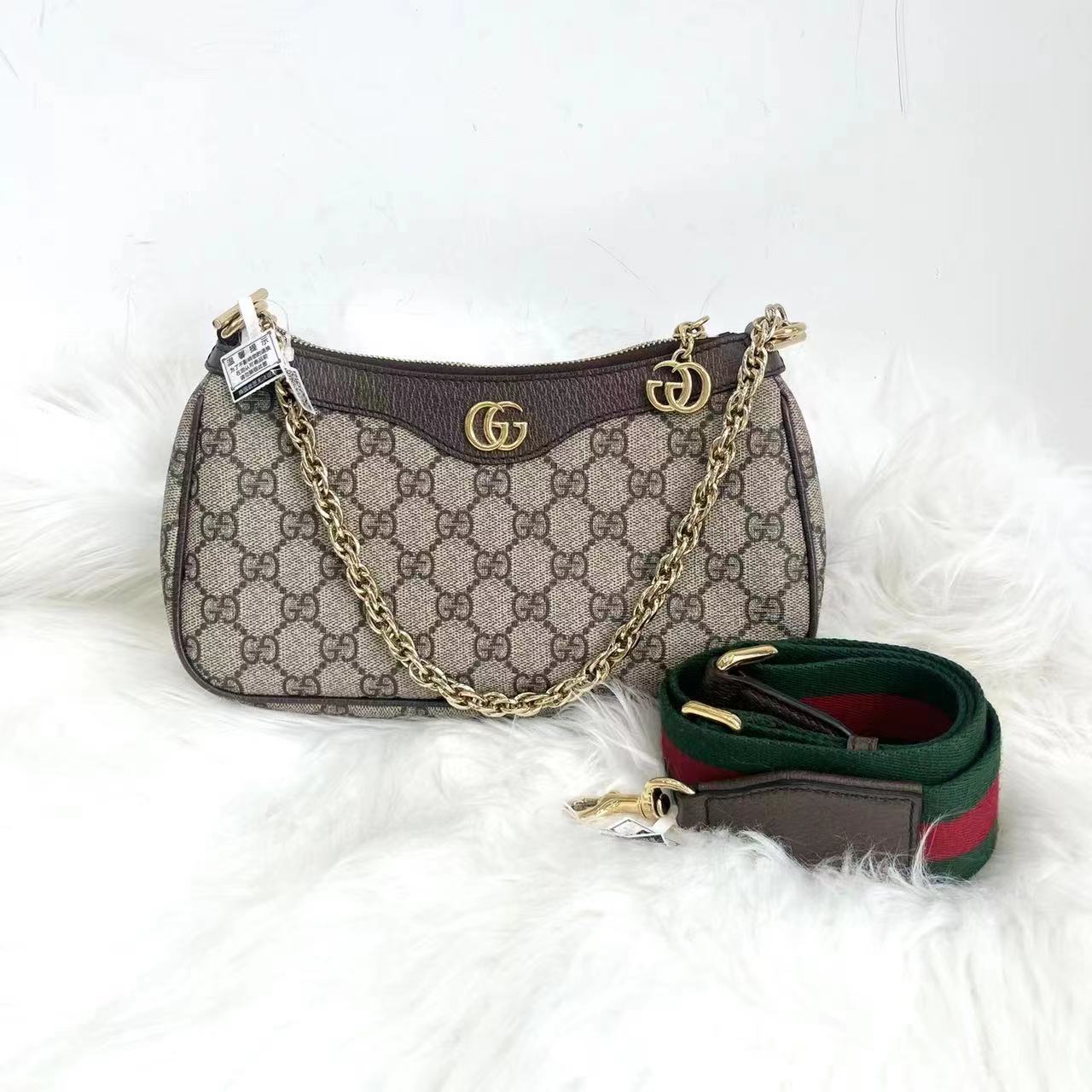 99新 GUCCI/古驰 经典老花1955双肩带腋下斜挎包/新款宽肩带