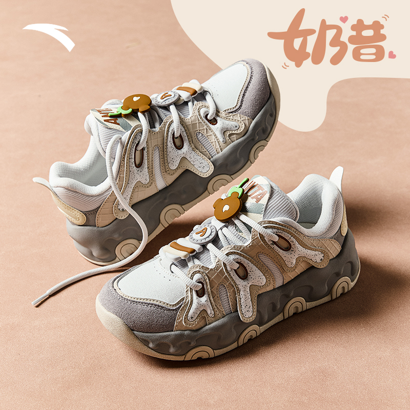 安踏奶昔鞋潮流休闲鞋面包鞋女子冬季厚底增高板鞋爆款美式鞋子
