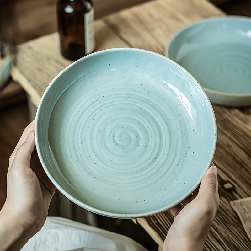 【复古大气】螺纹陶瓷大碗西餐碗意面碗沙拉碗家用餐具菜碗拌面碗