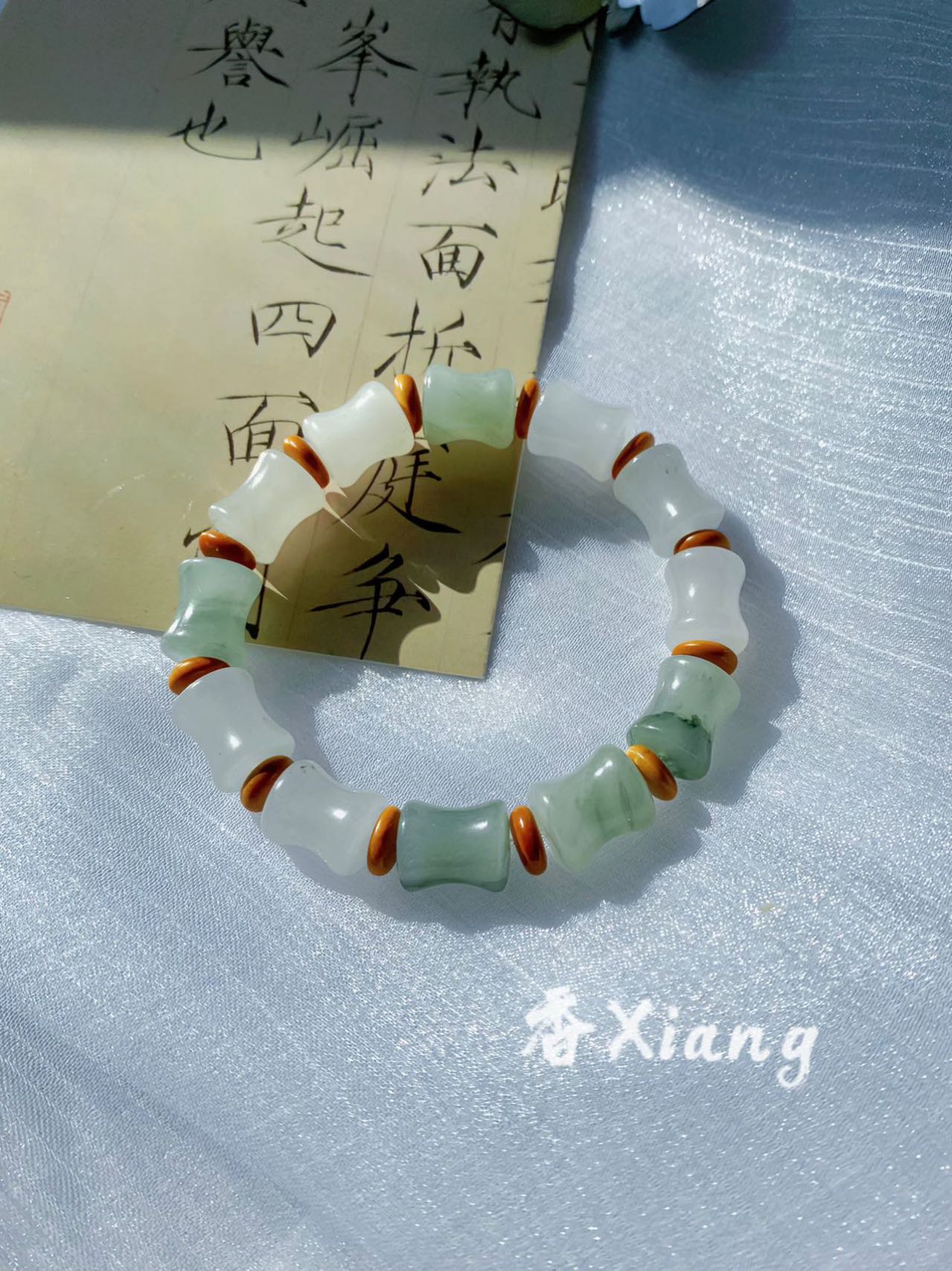 天山翠步步高升手工竹节手串