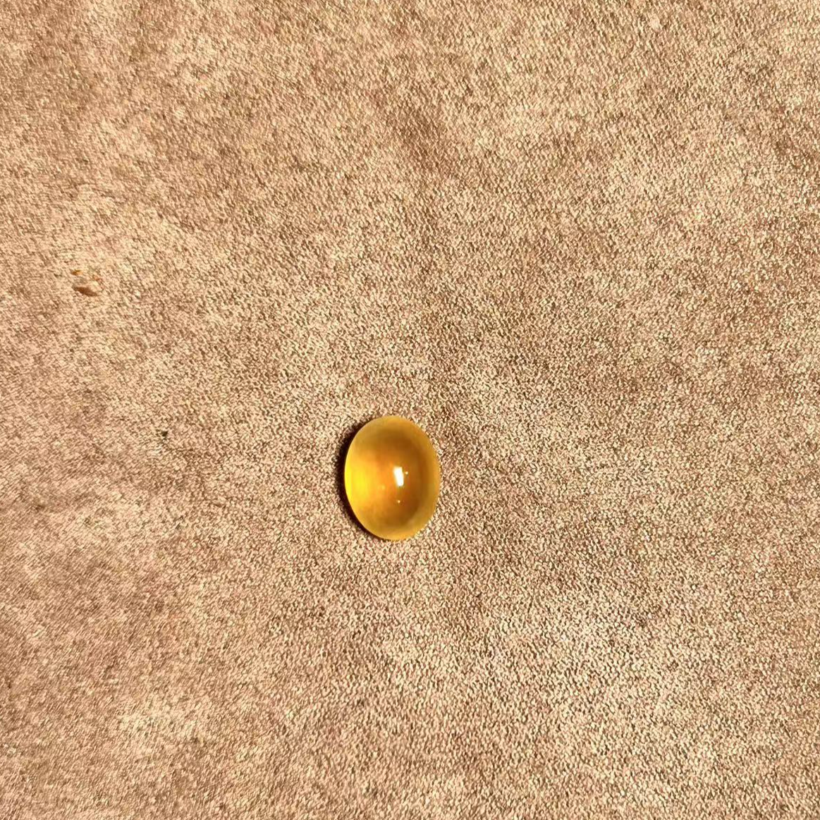 玻璃种炸光鸡油黄翡翠蛋面黄色金色