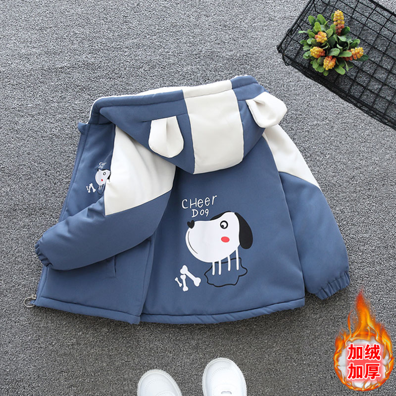 男童冬装棉服中小女童装冬款加绒加厚派克服宝宝保暖外套洋气连帽