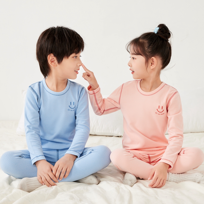 秋冬儿童保暖内衣套装男童秋衣秋裤女童薄款双面中大童加厚居家服