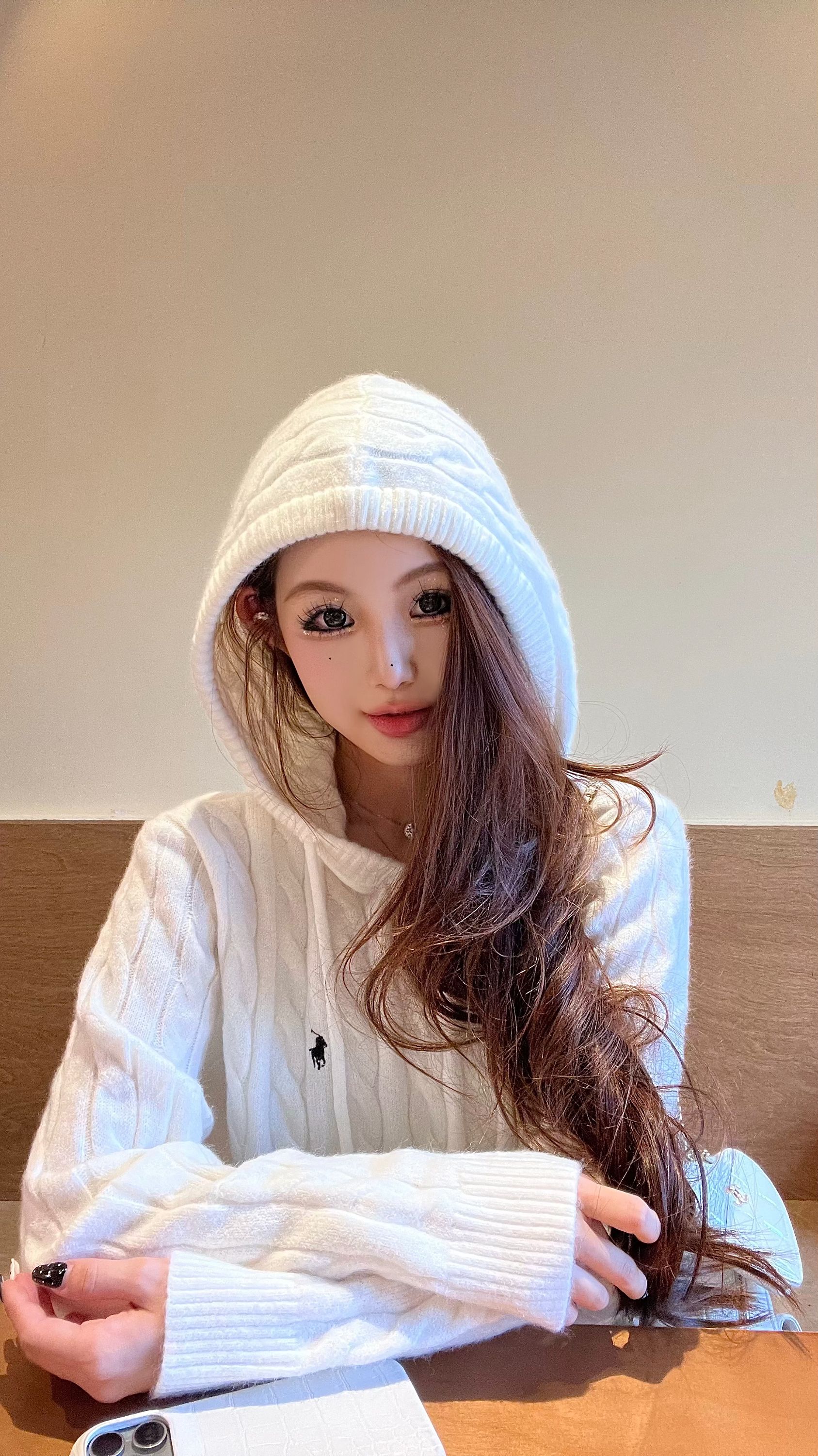 2025时尚秋冬宽松慵懒风针织衫 百搭连帽毛衣针织衫