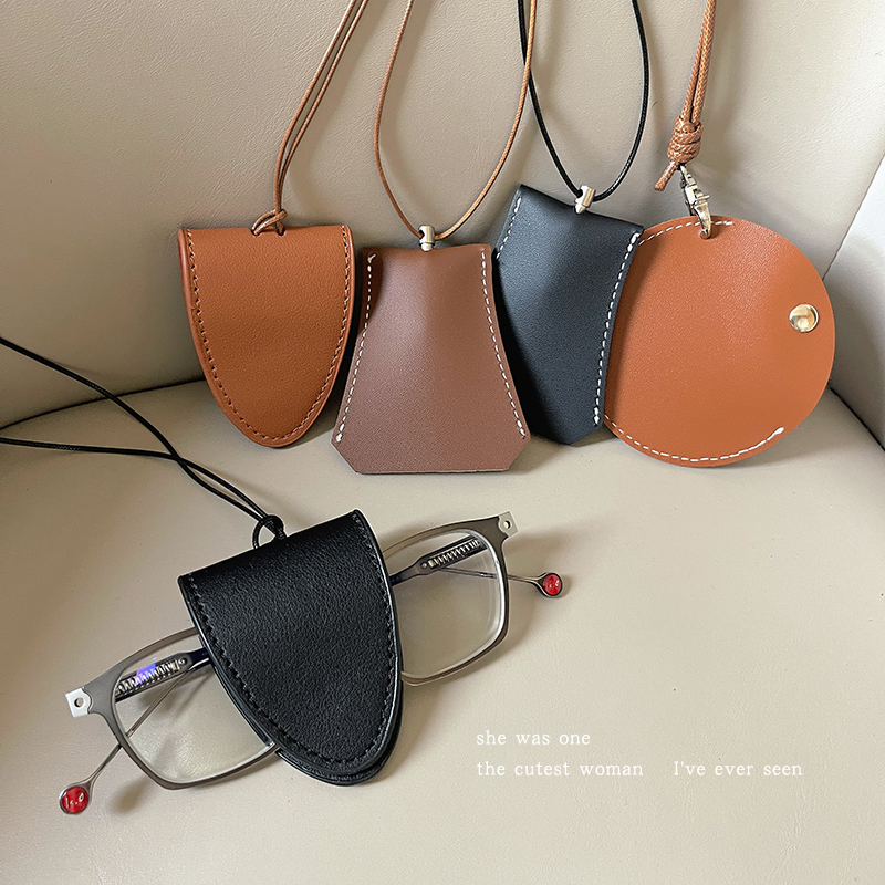 合金吊坠 皮质脖挂磁吸长款防丢项链眼镜夹包包收纳吊坠配饰颈链
