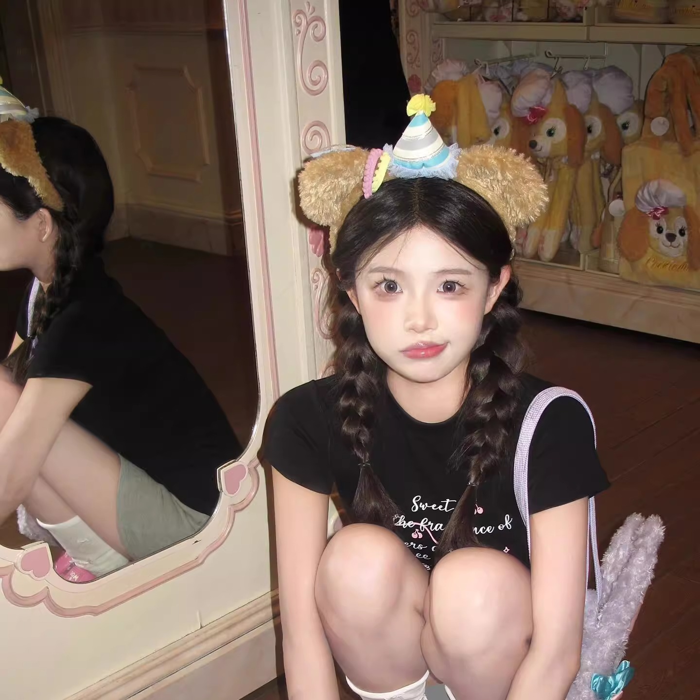 达菲duffy可爱生日帽发箍女游乐园拍照发饰洗脸发捆头箍头饰发卡