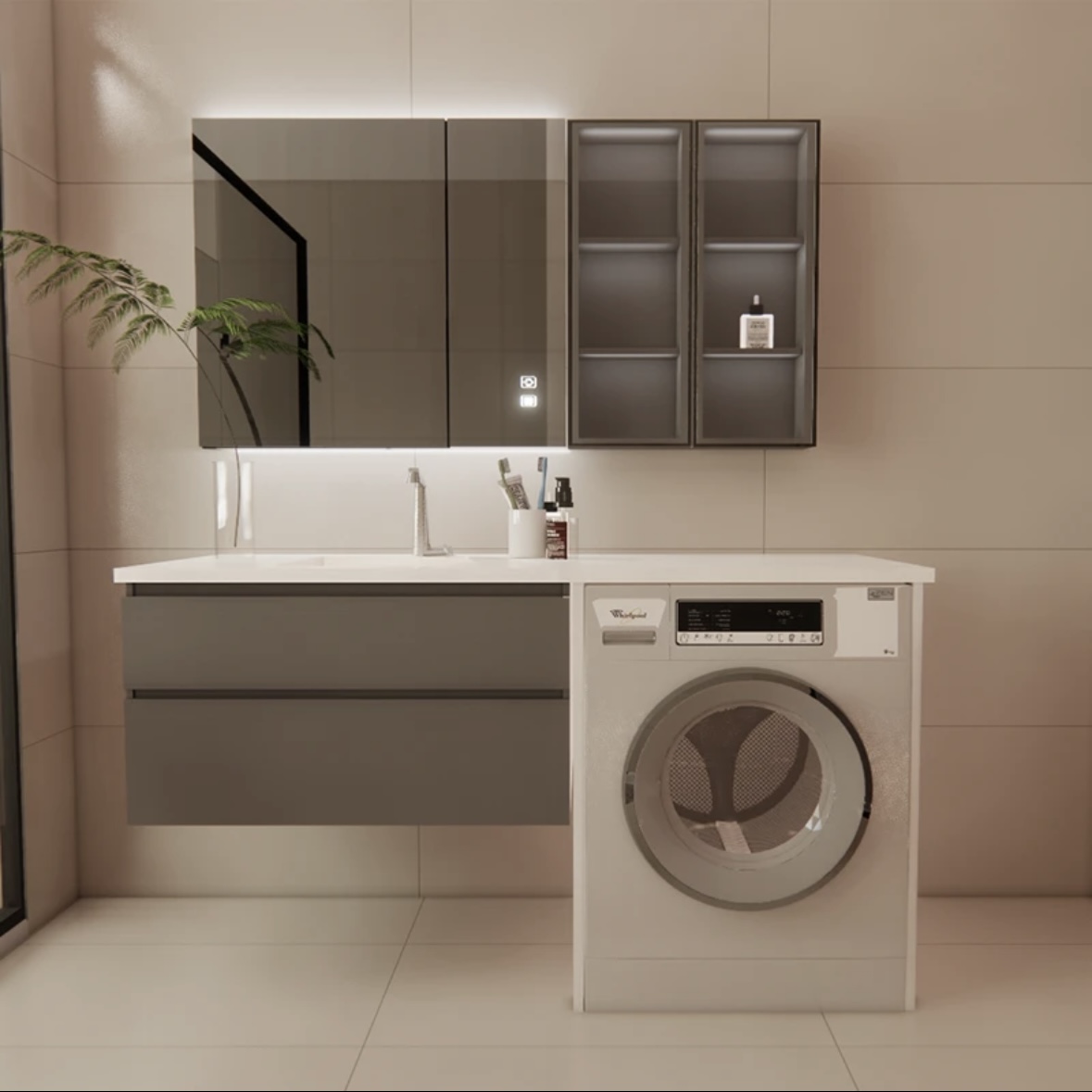 洗衣机浴室柜定制链接【支持来图定制】