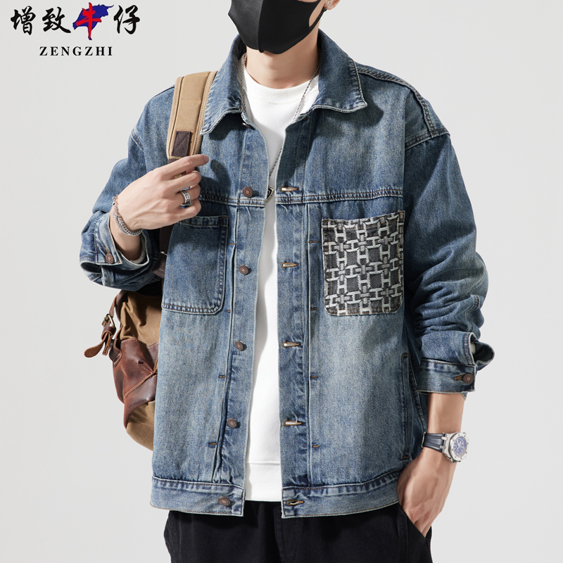 ZENGZHI/增致牛仔早春季牛仔外套男士宽松潮流休闲男装上衣潮牌