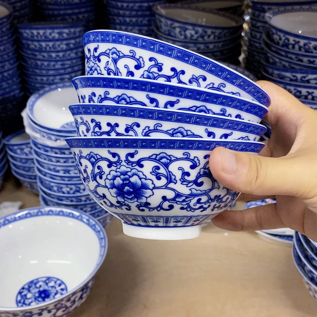 碗4.7英寸如意牡丹碗4个