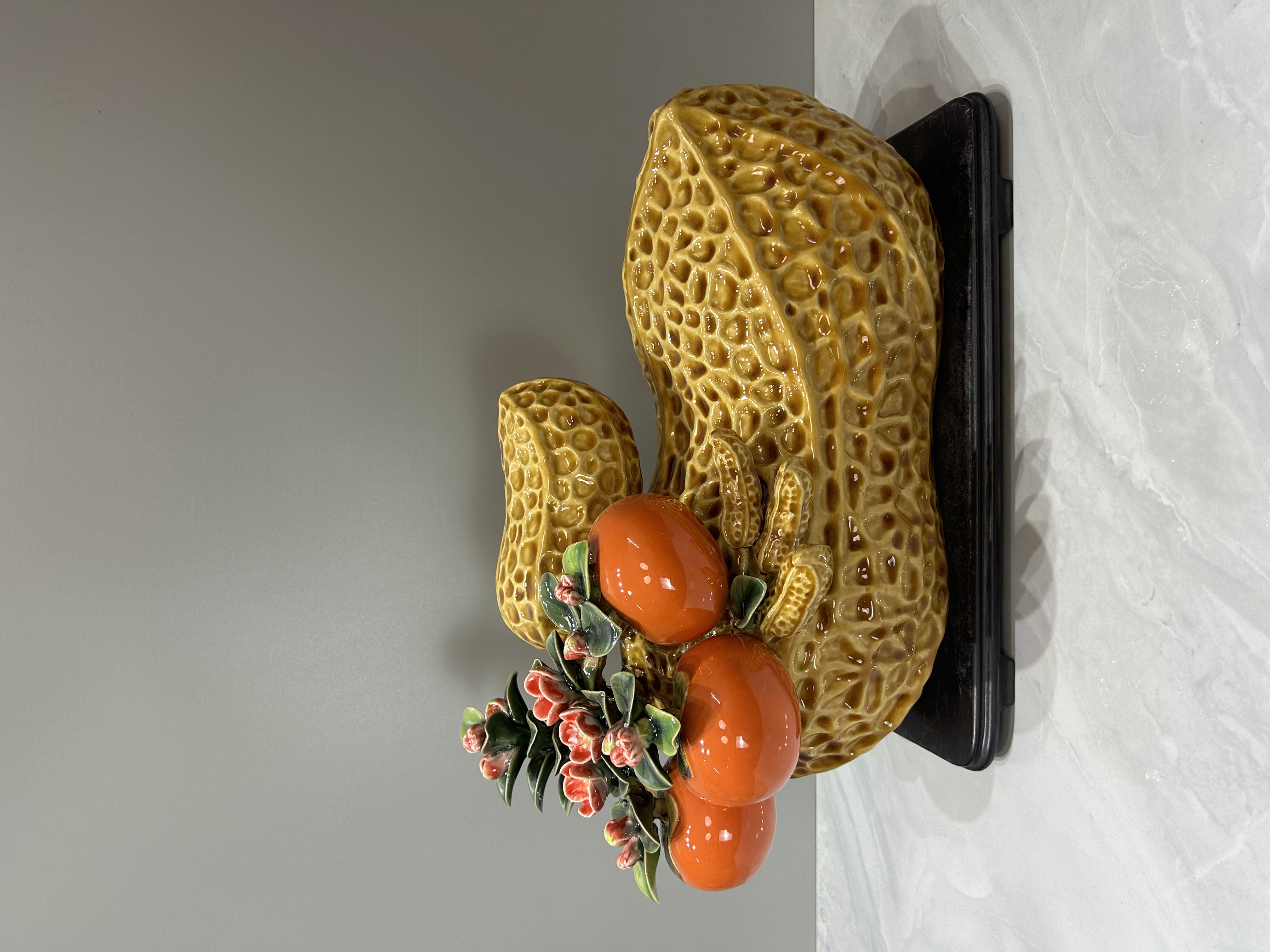 【好事发生】石湾公仔-花生长度44宽22高30玄关黄色纯手工