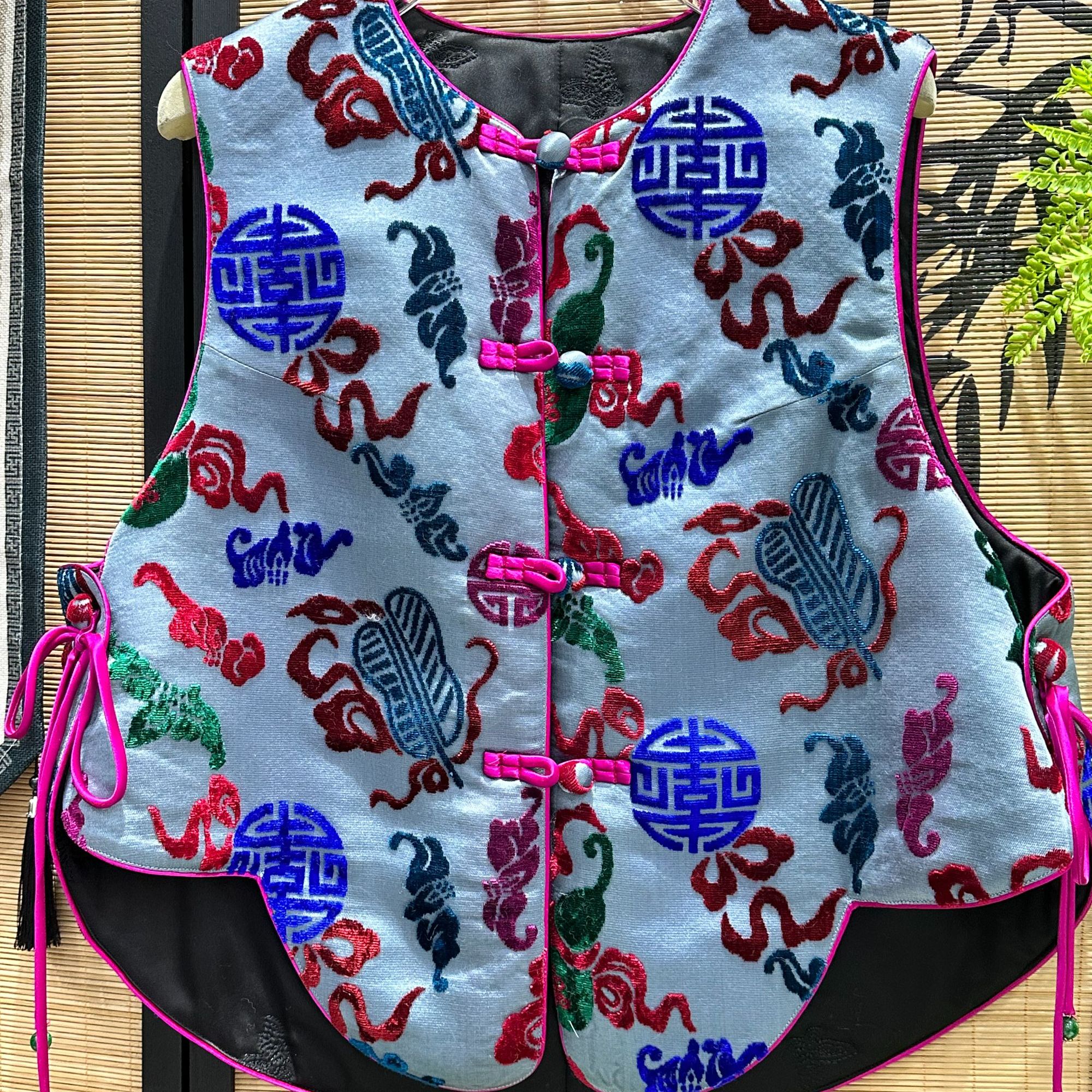 2024冬季复古中式提花中国风重工马甲