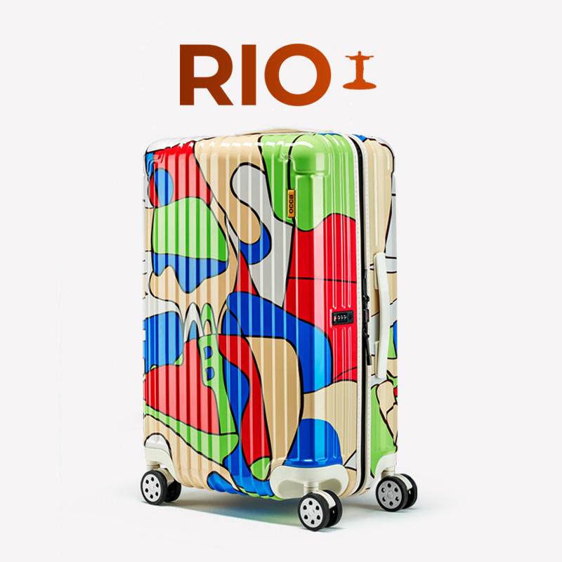 OCCA里约创意涂鸦行李箱2024新款超轻旅行箱男女通用拉链箱密码箱