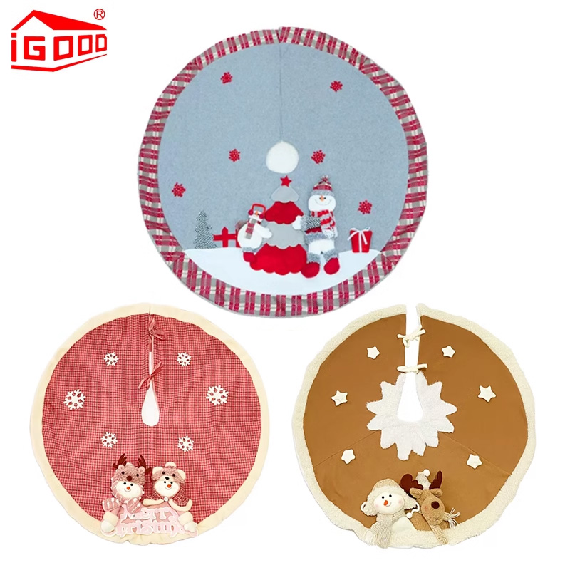 igood树裙 圣诞节装饰品圣诞树1.5m1.8m立体摆饰圣诞老人布织围裙