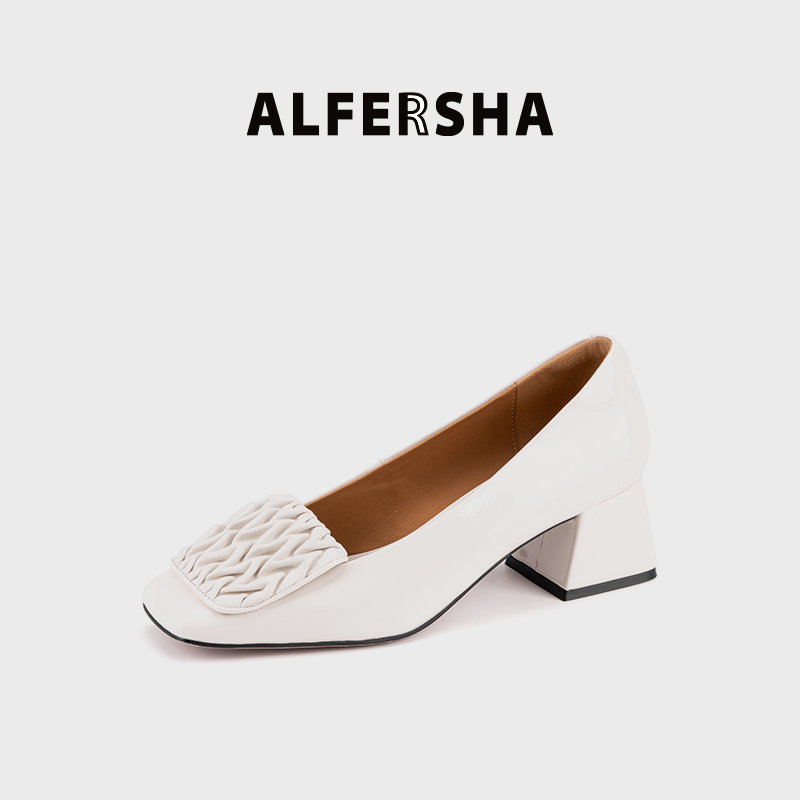 阿芙莎广系2619392新款舒适百搭时尚通勤法式方头浅口单鞋B