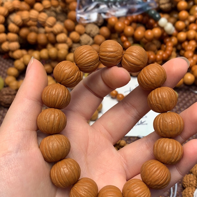 aaa猴头凤羽手串14-15mm左右猴头核桃凤羽猴头原皮全品无修核桃