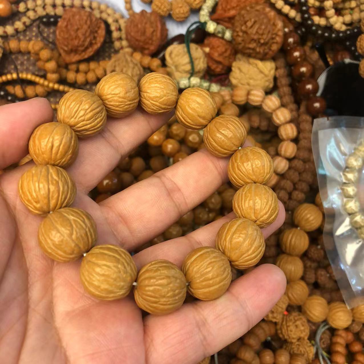 直播专享 原皮猴头15-16mm左右核桃手串原皮猴头