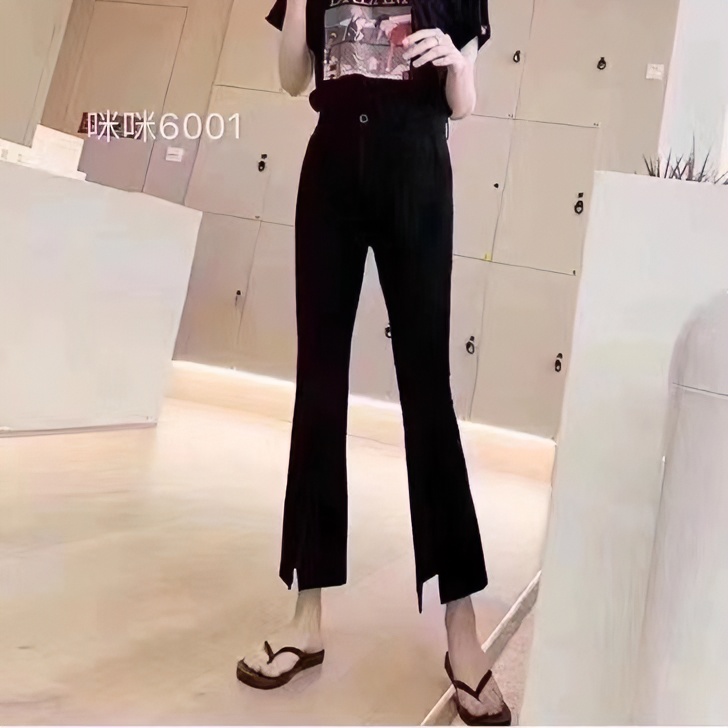 首而精选   弹力微喇 小黑裤 小个子专属百搭显瘦6001