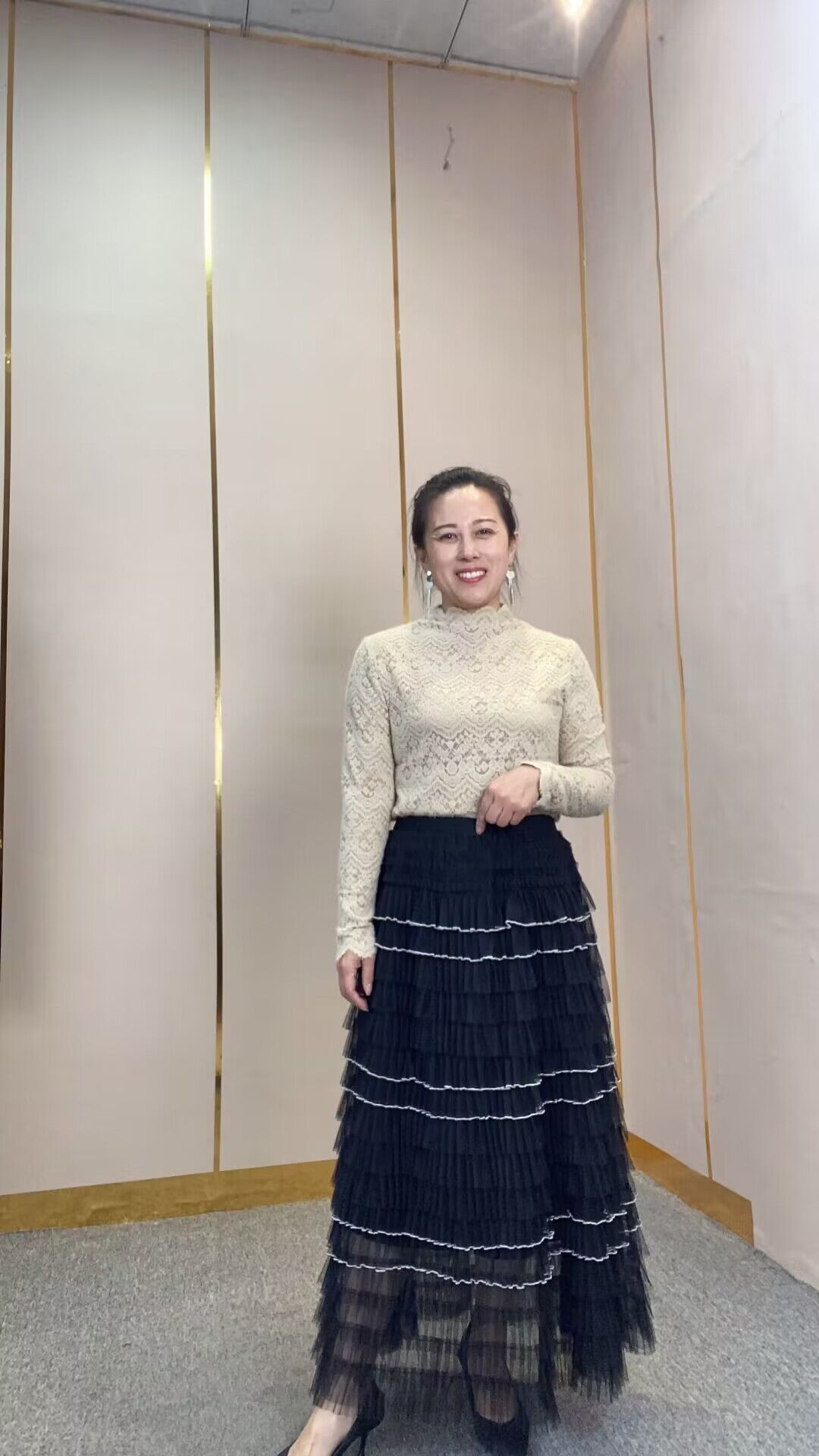 秋冬蕾丝打底衫绒绒上衣时尚气质百搭半高领高端内搭小衫