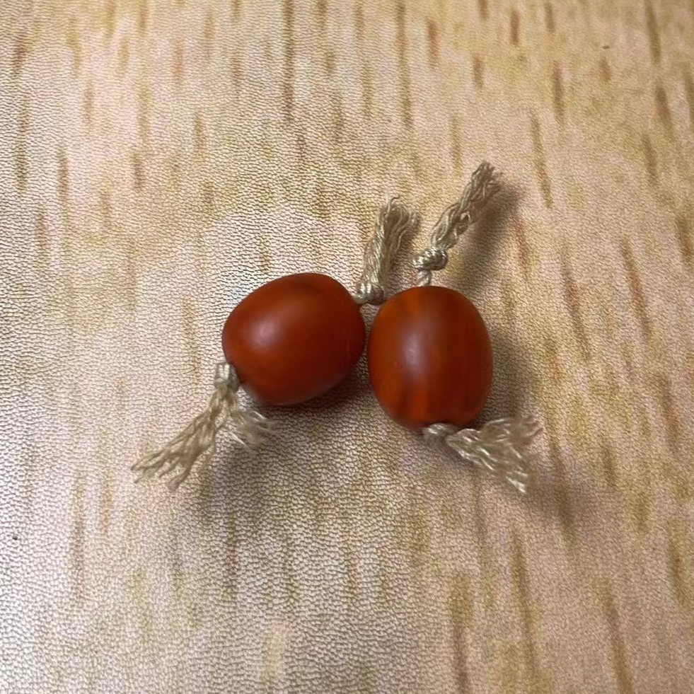 【橘皮】18X20mm枣珠复古风锅比配件/2颗