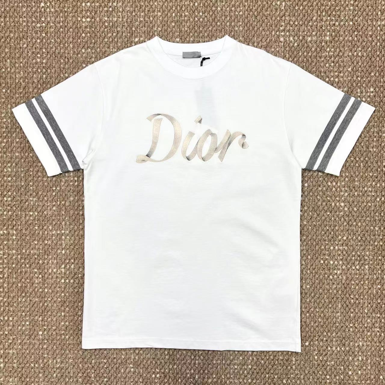 全新未使用 Dior/迪奥 经典飘带刺绣logo短袖T恤