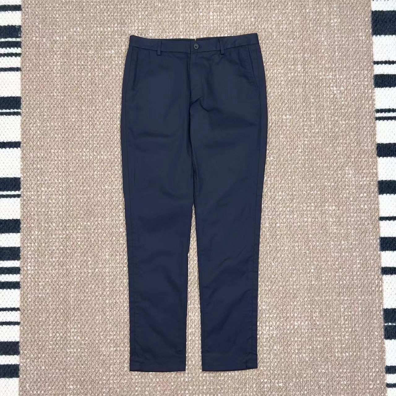 全新未使用 BURBERRY/博柏利 经典藏蓝色男款藏青色百搭休闲裤