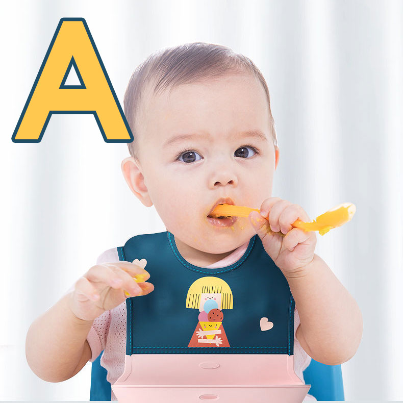 【A1-30】婴儿防水围嘴宝宝吃饭围兜辅食饭兜喂儿童硅胶超软口水兜