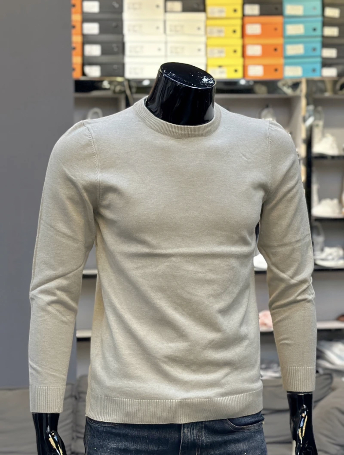 男士毛衣圆领针织衫潮牌秋冬季打底衫纯色针织衫修身线衣毛衫潮牌